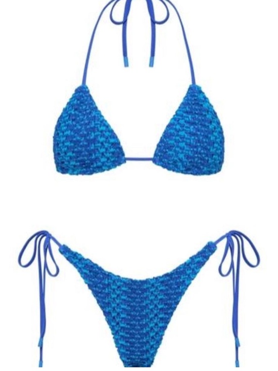 triangl swimwear Other - Blue Crocheted Tie-Side Bikini Set